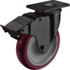 Colson 5 In. Red Polyurethane & Black Swivel Plate Caster with Locking Brake 82270 207617