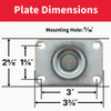 Colson 3 In. Black Polypropylene Swivel Plate Caster 82235 242329