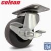 Colson 2 In. Gray TPR Swivel Plate Caster with Locking Brake 82239