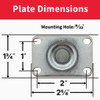 Colson 2 In. Gray TPR Swivel Plate Caster with Locking Brake 82239 255574