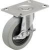 Colson 2 In. Gray TPR Swivel Plate Caster with Locking Brake 82239 255574