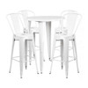 Round 30" W, 30" L, 41" H, Metal, White