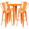 Round 30" W, 30" L, 41" H, Metal, Orange  CH-51090BH-4-30CAFE-OR-GG
