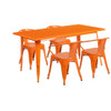 Rectangle 31.5" W, 63" L, 29.5" H, Metal, Orange  ET-CT005-4-70-OR-GG