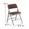 Flash Furniture Brown Fabric Metal Chair,PK4 4-AW-MC309AF-BRN-GG
