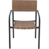 Sunjoy Brown Wicker Heavy-Duty Steel Stacking Dining Chair With Black Frame A211339900 841404