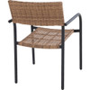 Sunjoy Brown Wicker Heavy-Duty Steel Stacking Dining Chair With Black Frame A211339900 841404