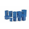 35 gal Square Recycling Bin, Open Top, Nickel-Satin Alum, Plastic, 1 Openings  FG395873BLUE