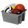 Hang & Stack Storage Bin, Plastic, Gray, 10 in H, 15 1-2 in W, 19 1-2 in L  FG172100GRAY