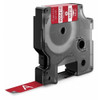 Dymo Label Tape Cartridge, White-Red, Labels-Roll: Continuous 1805416