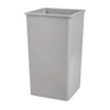 Untouchable(R) 50 gal Square Indoor Plastic Can, Gray, None, Plastic, 19 1/2 in