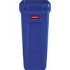 Slim Jim 16 gal Rectangular Slim-Profile Plastic Can, Blue, None, Plastic, 11 in  1971257