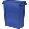 Slim Jim 16 gal Rectangular Slim-Profile Plastic Can, Blue, None, Plastic, 11 in  1971257