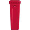 Slim Jim 23 gal Rectangular Slim-Profile Plastic Can, Red, None, Plastic, 11 in  1956189