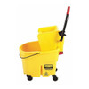 8 3/4 gal WaveBrake Side Press Mop Bucket and Wringer, Yellow, Polypropylene