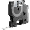 Dymo Label Tape Cartridge, Black-Metallic Silver, Labels-Roll: Continuous 18485