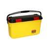 1 gal Rectangular Charging Bucket with Lid, 12 13/64 in H, Yellow, Plastic