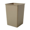 Untouchable(R) 35 gal Square Indoor Plastic Can, Beige, None, Plastic, 19 1-2 in  FG395800BEIG