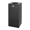 SILHOUETTE 16 gal Square Trash Can, Textured Black, None, Steel, 14 3/4 in