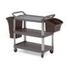 8 gal Square Utility Cart Bin, Black, Plastic, 17 in  FG335388BLA
