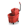 8 3/4 gal WaveBrake Side Press Mop Bucket and Wringer, Red, Polypropylene