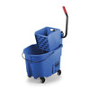 8 3/4 gal WaveBrake Side Press Mop Bucket and Wringer, Blue, Polypropylene