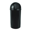 Marshal 25 gal Round Indoor Plastic Can, Black, None, Plastic, Not Applicable