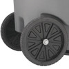 BRUTE 95 gal Rectangular Rolling Plastic Can, Gray, None, Plastic, 27 3-8 in  FG9W2200GRAY
