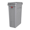 Slim Jim 23 gal Rectangular Slim-Profile Plastic Can, Gray, None, Plastic, 11 in
