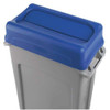 Slim Jim 23 gal Rectangular Slim-Profile Plastic Can, Gray, None, Plastic, 11 in  FG354060GRAY