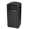 Plaza 35 gal Rectangular Outdoor Can, Black, None, Plastic, 20 5-8 in  FG9P9000BLA