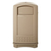 Plaza 50 gal Square Outdoor Can, Beige, None, Plastic, 25 1-4 in  FG396400BEIG