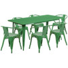 Rectangle 31.5" W, 63" L, 29.5" H, Metal, Green  ET-CT005-6-70-GN-GG