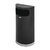 Half Round 9 gal Half-Round Indoor Metal Can, Black, None, Steel, Not Applicable