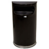 Half Round 9 gal Half-Round Indoor Metal Can, Black, None, Steel, Not Applicable  FGSO820PLBK