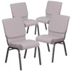 Flash Furniture Gray Dot Fabric Church Chair,PK4 4-FD-CH02185-SV-GYDOT-GG