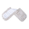 36 in L Dust Mop, Tabs-Pockets Connection, Cut-End, White, Cotton  FGK15500WH00