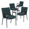 Flash Furniture Green Fabric Stack Armchair,PK4 4-XU-60154-GN-GG