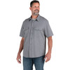 Berne Flex 2XL Black Heathered Short Sleeve UPF Button Down Shirt SH32BKHR520