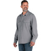 Berne Flex Large Black Heathered Long Sleeve UPF Button Down Shirt SH34BKHR440