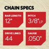 Oregon AdvanceCut 12 In. 44-Link 0.050 In. ga Chainsaw Chain S44 748673
