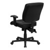 Leather Contemporary Chair, 18-1-4" to 22-1-4", Adjustable Arms  GO-1574-BK-A-GG
