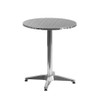 Round Table Set, Aluminum, Plastic, Stainless Steel, Grey  TLH-ALUM-24RD-017BCHR4-GG