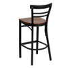 Restaurant Stool, Ladder Back, Chy Seat, Material: Wood  XU-DG6R9BLAD-BAR-CHYW-GG