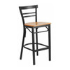 Restaurant Stool, Ladder Back, Nat Seat, Seat Material: Wood
