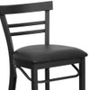 Flash Furniture Restaurant Stool,Ladder Back,Blk Seat XU-DG6R9BLAD-BAR-BLKV-GG