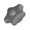 Star Knob, 3/8-16 Thread Size, 1"L, Thru Tap, Steel