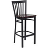 Flash Furniture Restaurant Stool,School Back,Mah Seat XU-DG6R8BSCH-BAR-MAHW-GG