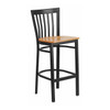 Flash Furniture Restaurant Stool,School Back,Nat Seat XU-DG6R8BSCH-BAR-NATW-GG