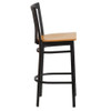 Flash Furniture Restaurant Stool,School Back,Nat Seat XU-DG6R8BSCH-BAR-NATW-GG